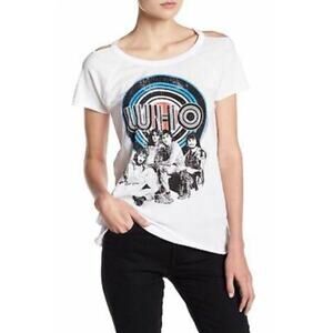 Chaser The Who Vintage Style Cold Shoulder Graphic Tee NWOT